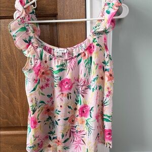 Blu Pepper Floral Pink Tank Top